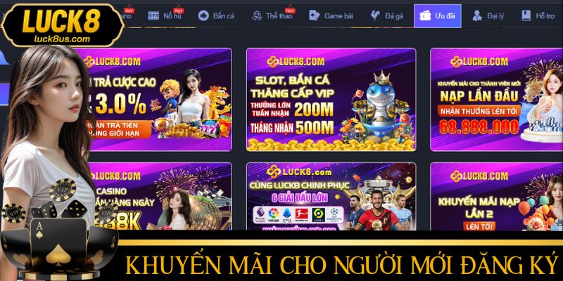 Danh sách khuyến mãi người đăng ký mới sẽ được nhận